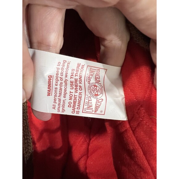 Vintage Carhartt Duck Hood Brown Red Quilt Lined Outdoor Workwear USA Made HQ106 - Picture 6 of 8